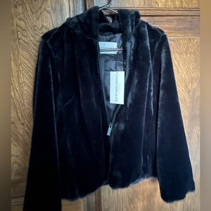 Calvin klein brand new black fur jacket size medium